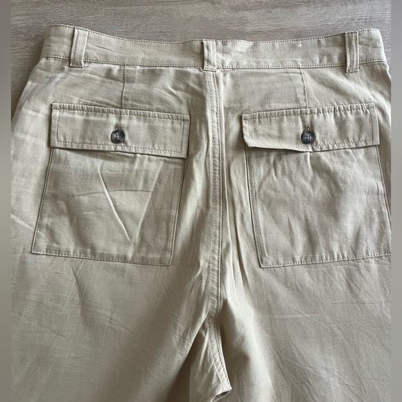 ZARA Cotton Linen Blend Relaxed Fit Pants Sz L - Picture 7 of 7